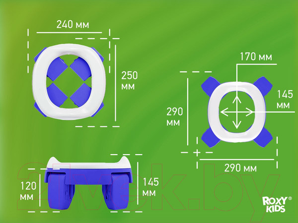 Изображение товара Дорожный горшок Roxy-Kids HandyPotty / HP-255DBG (синий/графит)