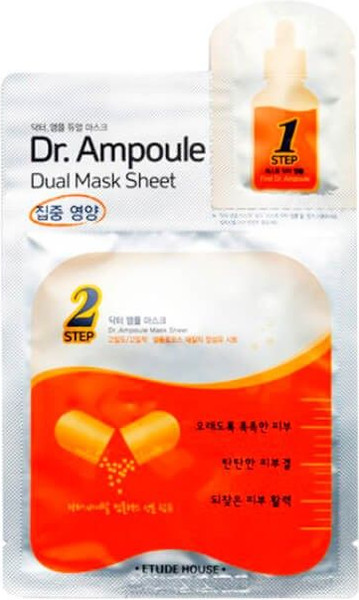 Изображение товара Маска для лица тканевая Etude House Dr.Ampoule Dual Mask Sheet Двухфазная (24мл)