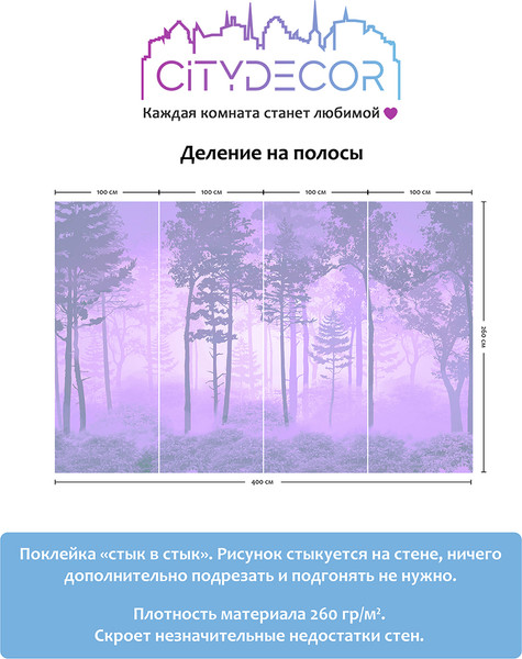 Изображение товара Фотообои листовые Citydecor Таинственный лес 13 (400x260см)