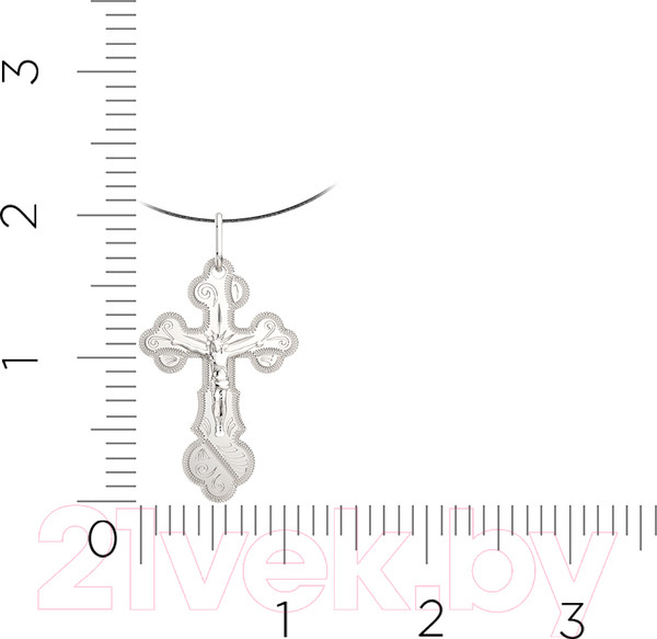Изображение товара Крестик из серебра ZORKA 0520009.01.REL (со шнуром 55см)