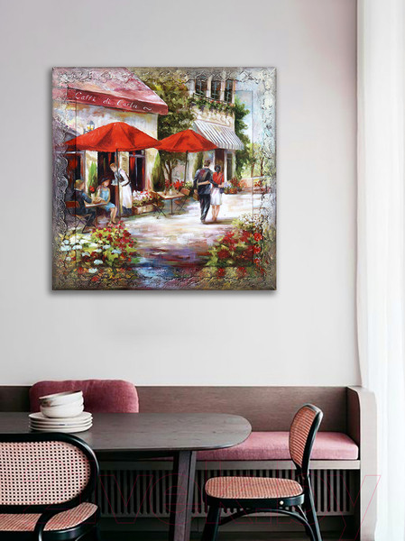 Изображение товара Картина Декарт Улица с кафе 8Л0178 (в раме)