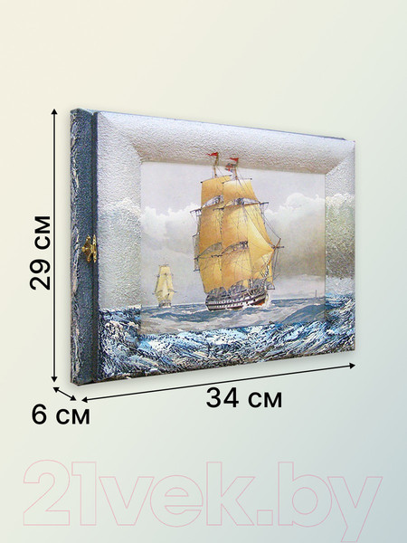 Изображение товара Ключница настенная Декарт Парусник на море 8Л0649