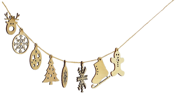 Изображение товара Набор елочных игрушек Leader Toys Новогодние деревянные игрушки Снежинки / МТ02121