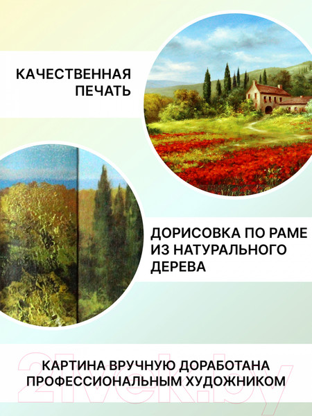 Изображение товара Картина Декарт Пейзаж с маковым полем 8Л0382 (в раме)