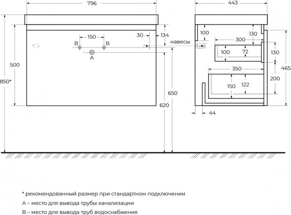 Изображение товара Тумба под умывальник Cezares GIUBILEO-N-80-1C-SO-FS-P