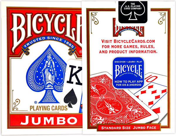 Изображение товара Игральные карты Bicycle Rider Back International Jumbo Index Red / 1004380-r