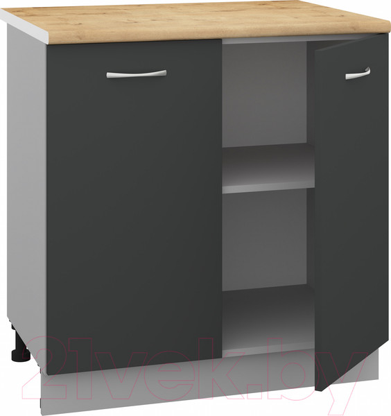 Изображение товара Шкаф-стол кухонный Кортекс-мебель Корнелия Лира НШ80р (антрацит/дуб бунратти)