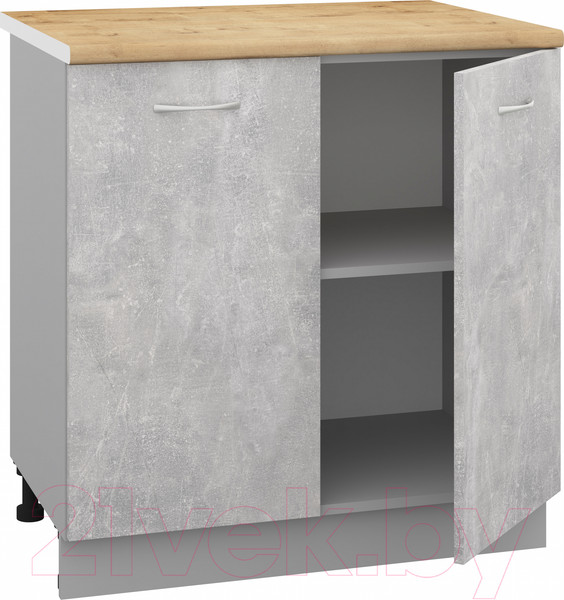 Изображение товара Шкаф-стол кухонный Кортекс-мебель Корнелия Лира НШ80р (ателье светлый/дуб бунратти)