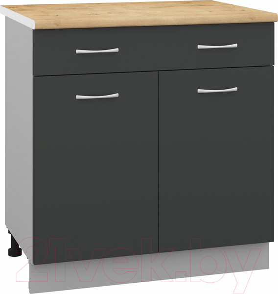 Изображение товара Шкаф-стол кухонный Кортекс-мебель Корнелия Лира НШ80р1ш (антрацит/дуб бунратти)