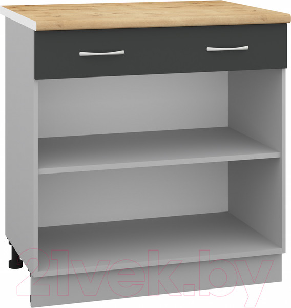 Изображение товара Шкаф-стол кухонный Кортекс-мебель Корнелия Лира НШ80р1ш (антрацит/дуб бунратти)
