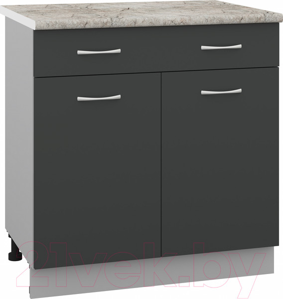 Изображение товара Шкаф-стол кухонный Кортекс-мебель Корнелия Лира НШ80р1ш (антрацит/марсель)