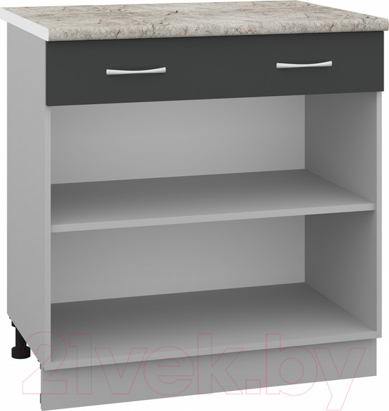 Изображение товара Шкаф-стол кухонный Кортекс-мебель Корнелия Лира НШ80р1ш (антрацит/марсель)