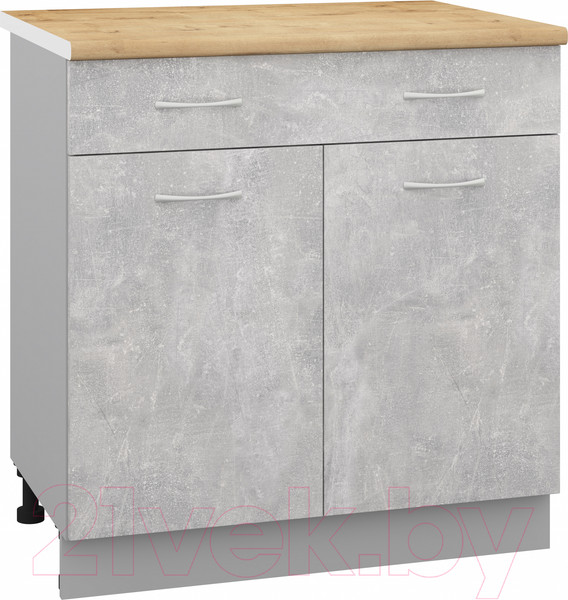 Изображение товара Шкаф-стол кухонный Кортекс-мебель Корнелия Лира НШ80р1ш (ателье светлый/дуб бунратти)