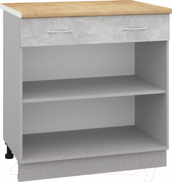 Изображение товара Шкаф-стол кухонный Кортекс-мебель Корнелия Лира НШ80р1ш (ателье светлый/дуб бунратти)
