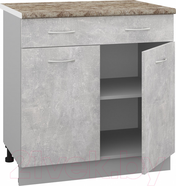 Изображение товара Шкаф-стол кухонный Кортекс-мебель Корнелия Лира НШ80р1ш (ателье светлый/мадрид)