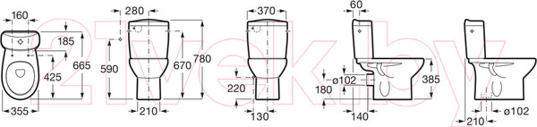 Изображение товара Унитаз напольный Roca Victoria 7342399000 + 734139Z000 + 801392002 (Slim с микролифтом)