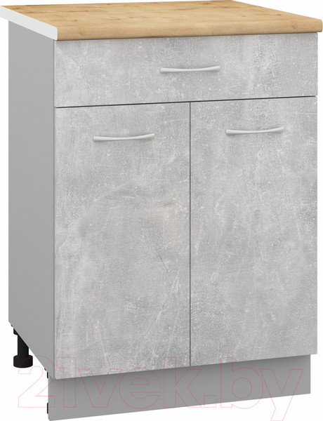 Изображение товара Шкаф-стол кухонный Кортекс-мебель Корнелия Лира НШ60р1ш (ателье светлый/дуб бунратти)