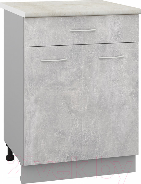 Изображение товара Шкаф-стол кухонный Кортекс-мебель Корнелия Лира НШ60р1ш (ателье светлый/королевский опал)