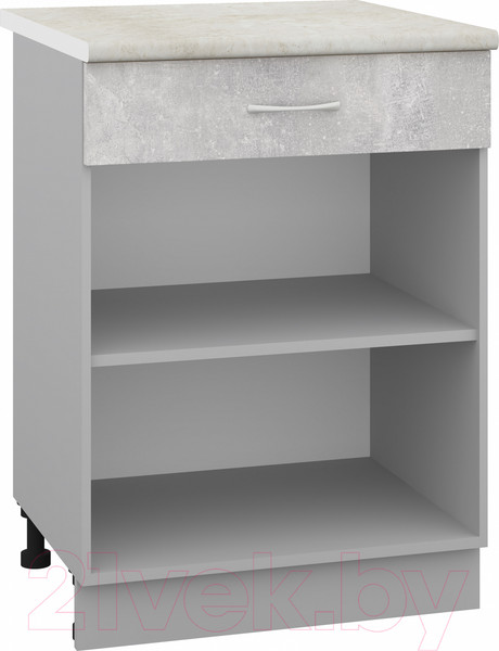 Изображение товара Шкаф-стол кухонный Кортекс-мебель Корнелия Лира НШ60р1ш (ателье светлый/королевский опал)