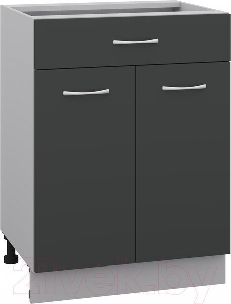 Изображение товара Шкаф-стол кухонный Кортекс-мебель Корнелия Лира НШ60р1ш без столешницы (антрацит)