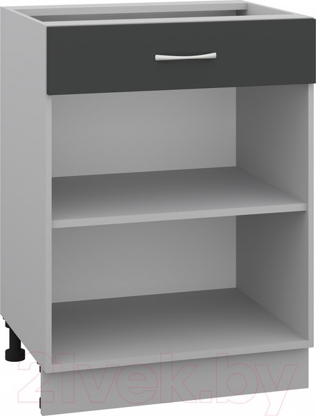 Изображение товара Шкаф-стол кухонный Кортекс-мебель Корнелия Лира НШ60р1ш без столешницы (антрацит)