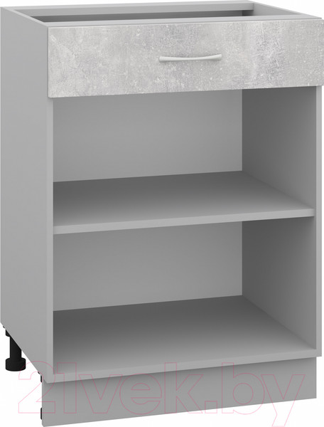 Изображение товара Шкаф-стол кухонный Кортекс-мебель Корнелия Лира НШ60р1ш без столешницы (ателье светлый)