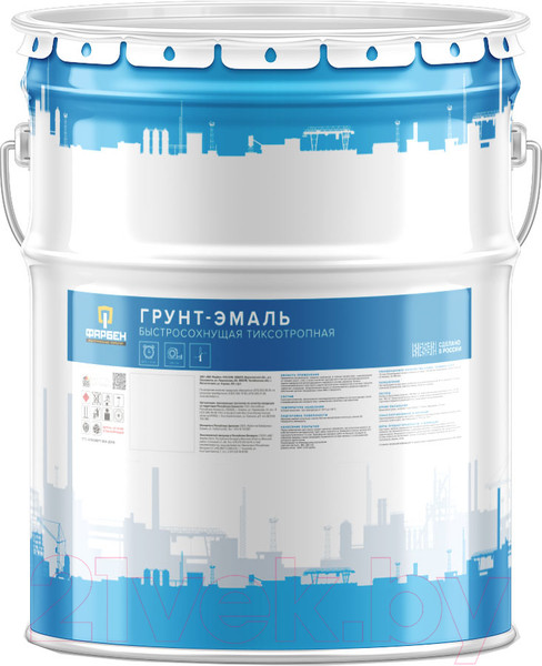 Изображение товара Грунт-эмаль Фарбен Быстросохнущая (25кг, RAL 7024)