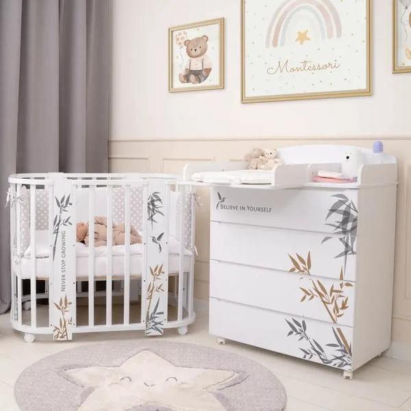 Изображение товара Комод пеленальный INDIGO Green Line с узким пеленальным столиком (бамбук)