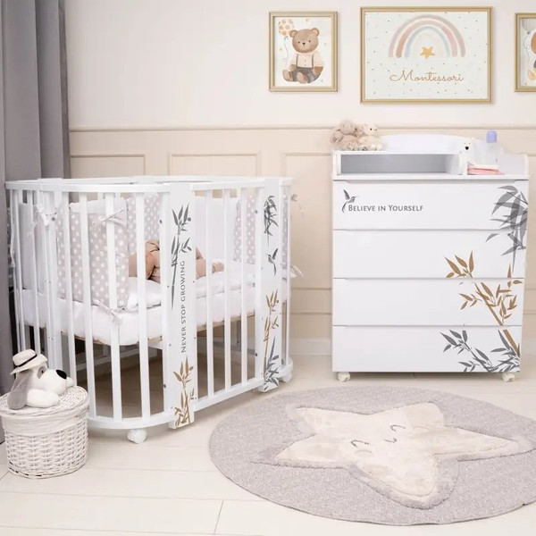 Изображение товара Комод пеленальный INDIGO Green Line с узким пеленальным столиком (бамбук)