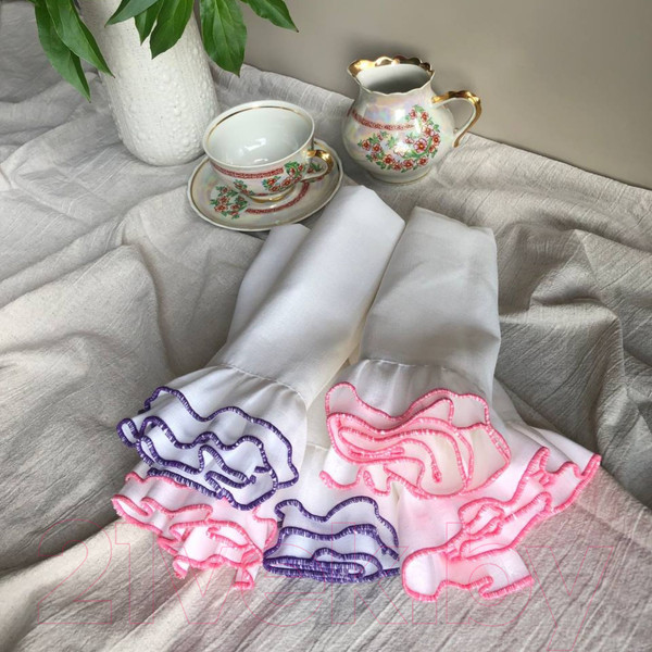 Изображение товара Набор сервировочных салфеток ОМурМебель Пионы С кольцами (5шт)