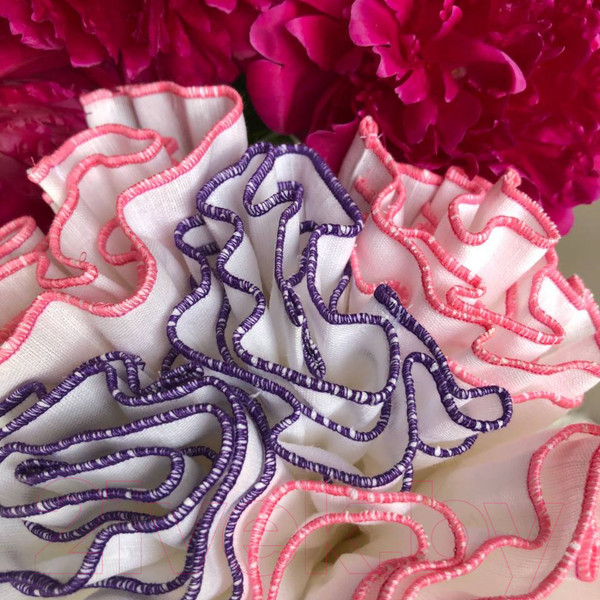 Изображение товара Набор сервировочных салфеток ОМурМебель Пионы С кольцами (5шт)