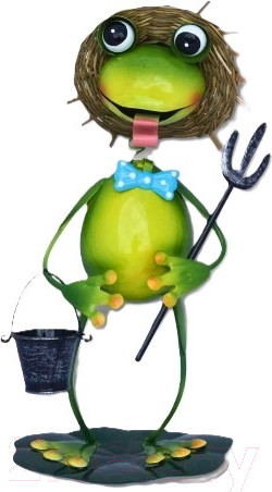 Изображение товара Фигурка для сада Klesto Лягушка в шляпе с ведерком Z27056A