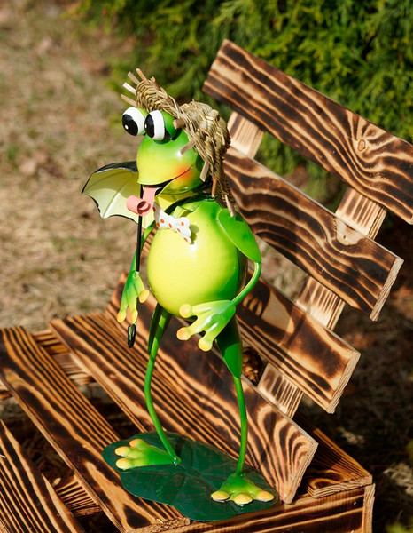 Изображение товара Фигурка для сада Klesto Лягушка в шляпе с зонтиком Z27055