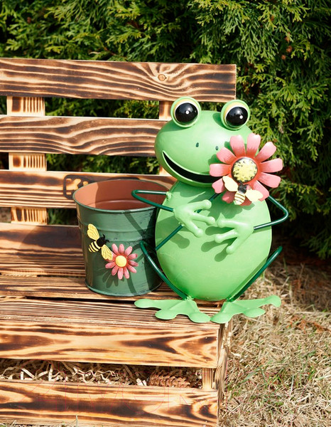 Изображение товара Фигурка для сада Klesto Лягушка с горшком Z26402
