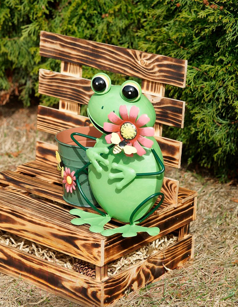 Изображение товара Фигурка для сада Klesto Лягушка с горшком Z26402