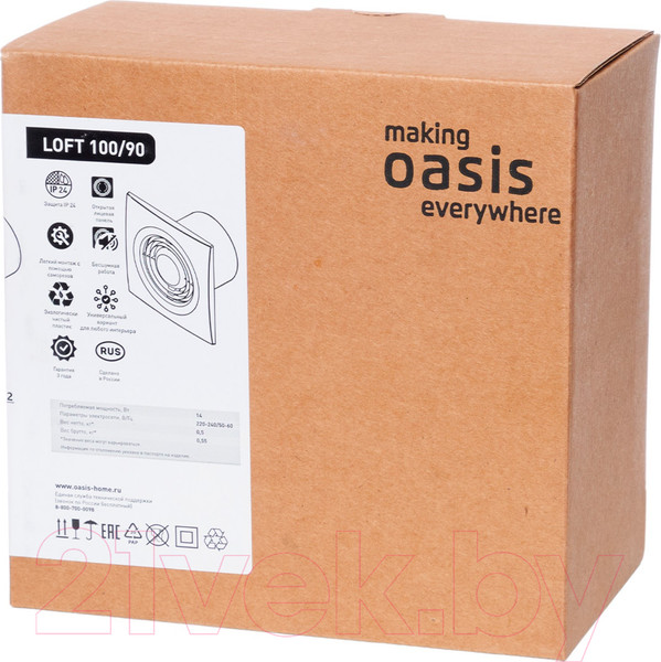 Изображение товара Вентилятор накладной Oasis Loft 100/90