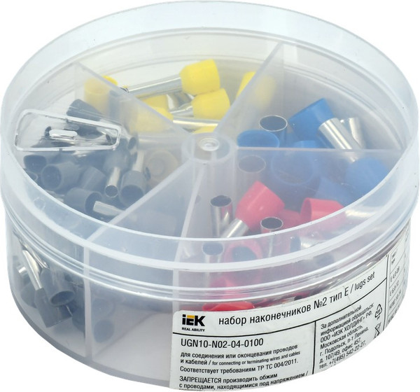 Изображение товара Набор наконечников для кабеля IEK №2 тип Е / UGN10-N02-04-0100 