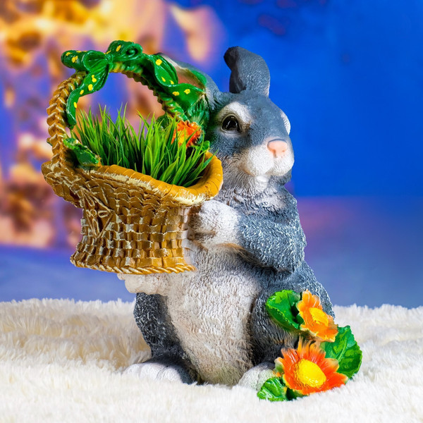 Изображение товара Фигурка для сада Хорошие сувениры Зайка с лукошком / 1128170