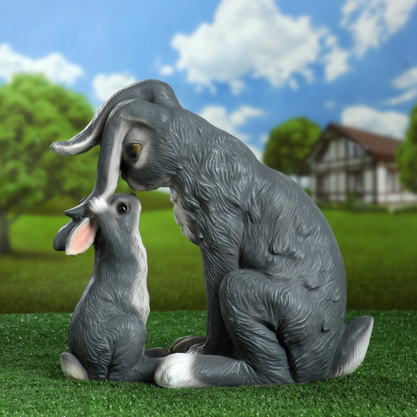 Изображение товара Фигурка для сада Хорошие сувениры Зайчиха и зайчонок / 4931385