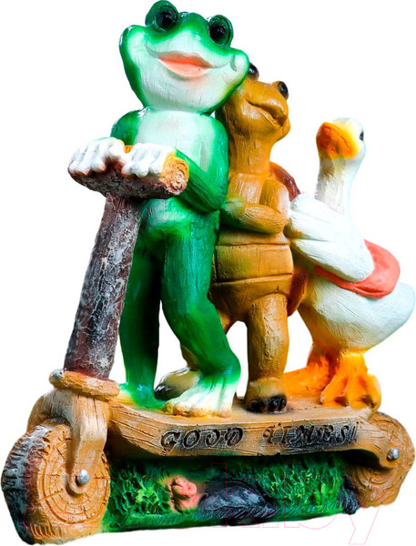 Изображение товара Фигурка для сада Хорошие сувениры Зверюшки на самокате / 4074860