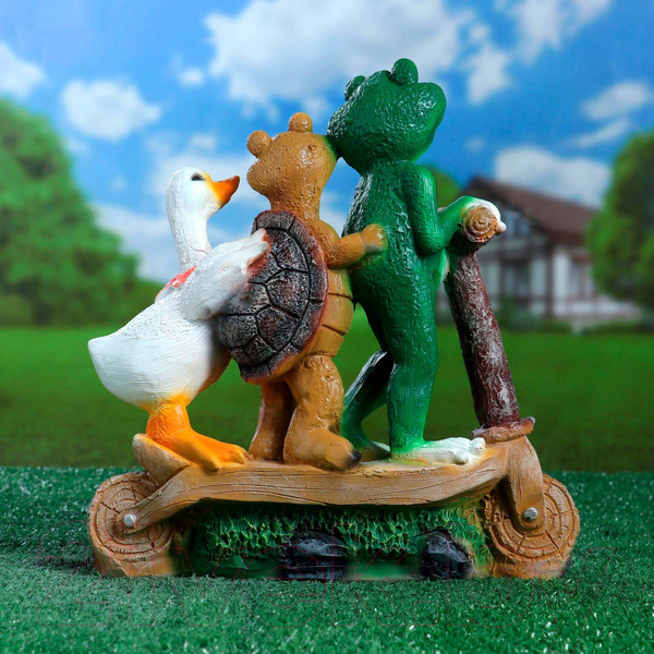Изображение товара Фигурка для сада Хорошие сувениры Зверюшки на самокате / 4074860