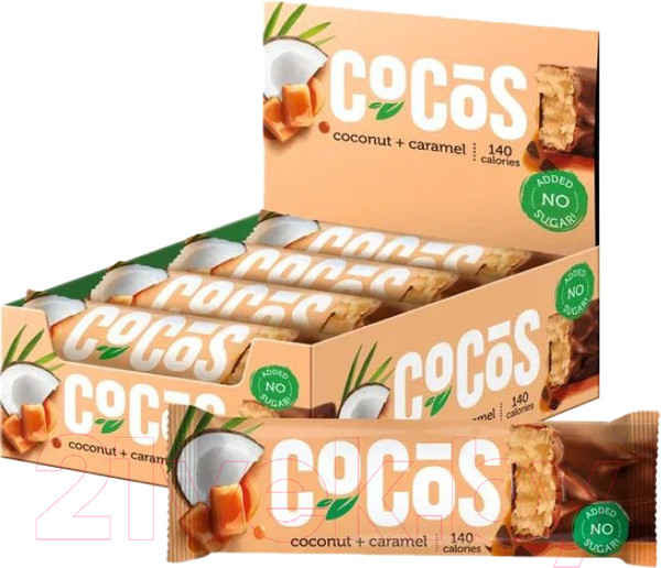 Изображение товара Набор протеиновых батончиков FitnesShock Карамельный кокос (12x35г)