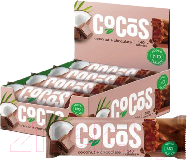 Изображение товара Набор протеиновых батончиков FitnesShock Шоколадный кокос (12x35г)