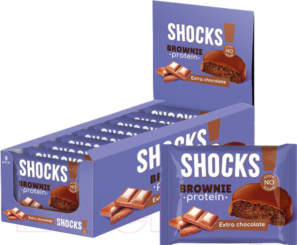 Изображение товара Набор протеинового печенья FitnesShock Shocks Брауни Шоколадный (9x50г)