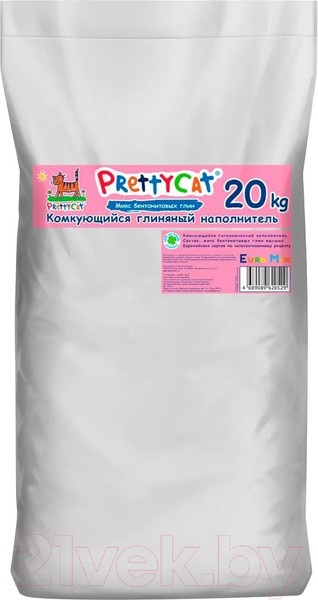 Изображение товара Наполнитель для туалета Prettycat Euro Mix комкующийся бентонитовый / 620529 (20кг)