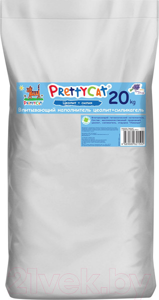 Изображение товара Наполнитель для туалета Prettycat Naturel с ароматом лаванды / 621502 (20кг)