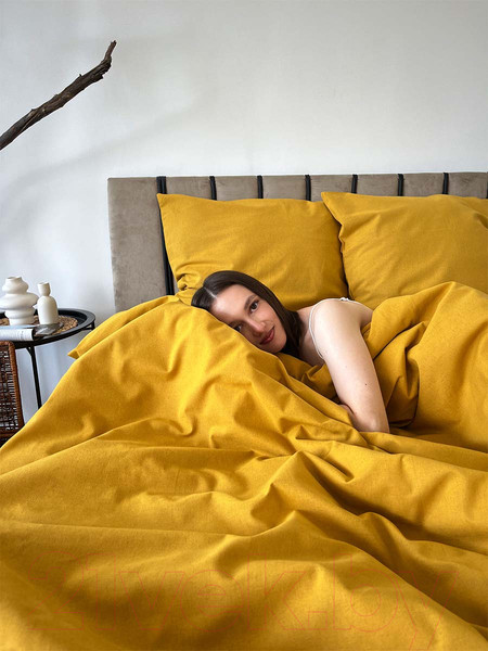 Изображение товара Комплект постельного белья Mio Tesoro 2сп / Лен200-5 (горчичный)