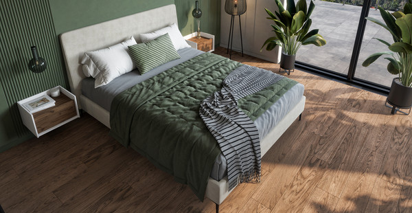 Изображение товара Прикроватная тумба Мебель-Неман Модена МН-048-06-Ц3  (дуб эллисон темный/белый гладкий)