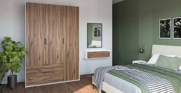 Изображение товара Шкаф Мебель-Неман Модена МН-048-13-Ц3 (дуб эллисон темный/белый гладкий)