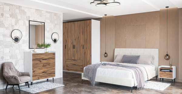 Изображение товара Шкаф Мебель-Неман Модена МН-048-14-Ц3 (дуб эллисон темный/белый гладкий)